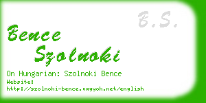 bence szolnoki business card